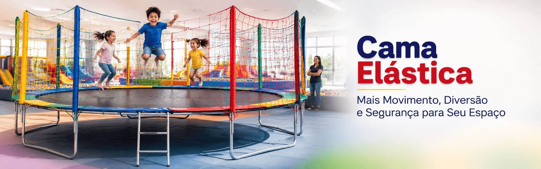 Cama Elástica Infantil nos tamanhos ideais para a sua festa, evento, condomínio ou espaço kids.
