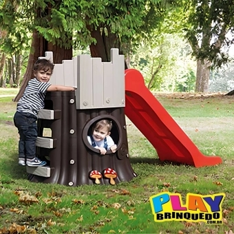Escorregador Infantil Tronco com Casinha